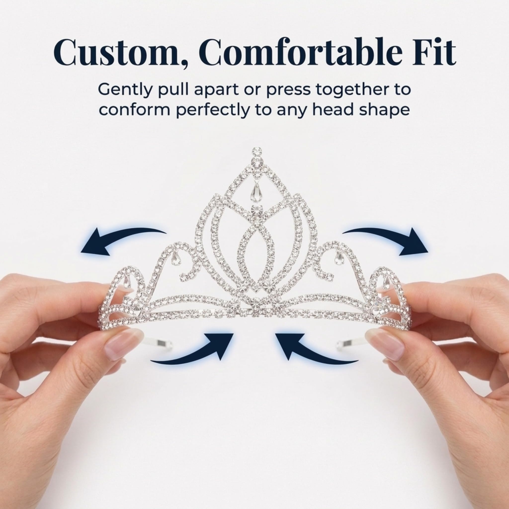 Anderson's Camila Rhinestone Tiara, 3 1/2-Inch Tall Silver Crown with Sparkling Clear Crystals, Adjustable Wedding Tiara for Brides, Prom Queen, Homecoming, Pageants, Sweet 16 & Quinceañera - Image 6