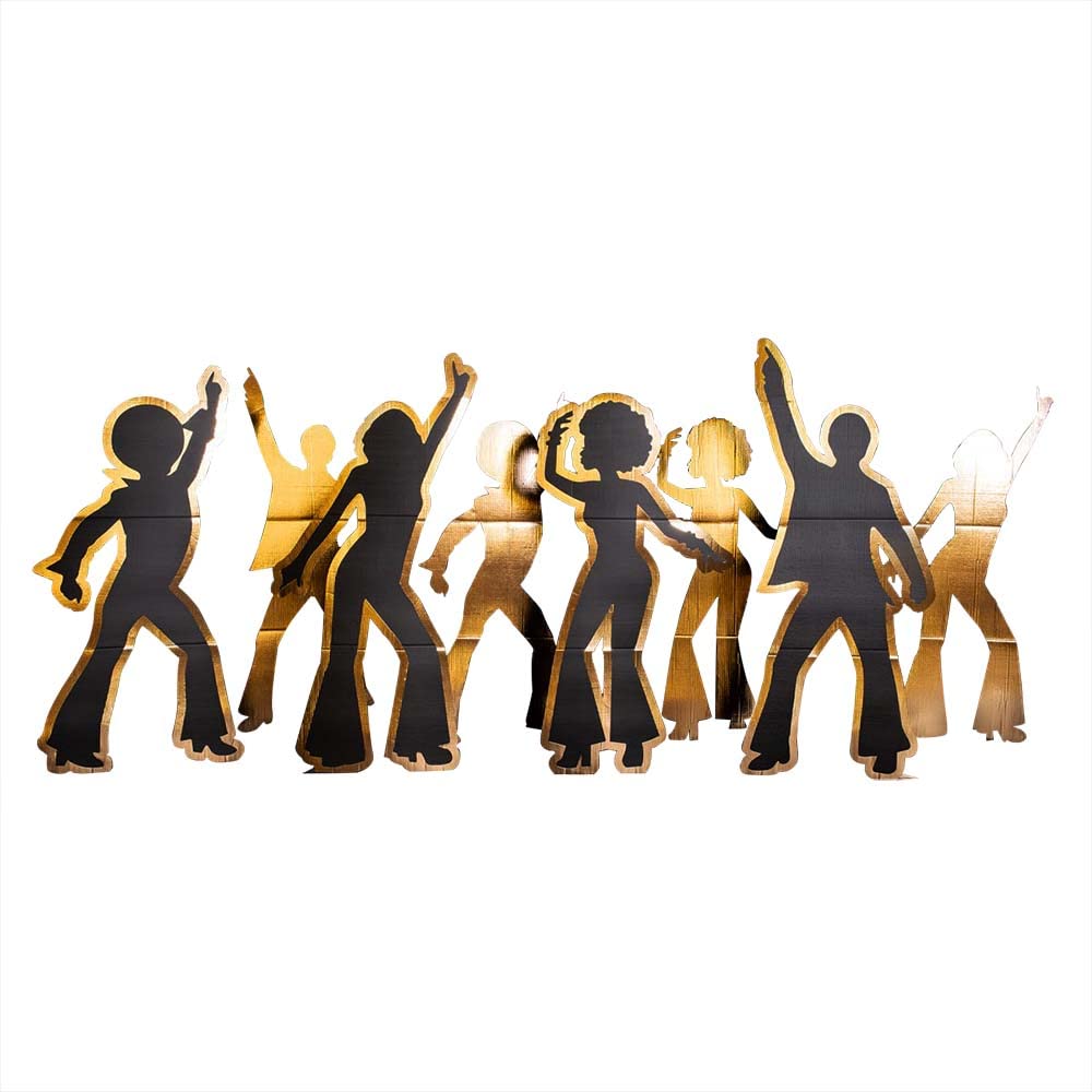 Anderson's Cardboard Disco Dancers Silhouette Stand-up Kit, Life Size Cut Out, Stage Prop, Set of 8