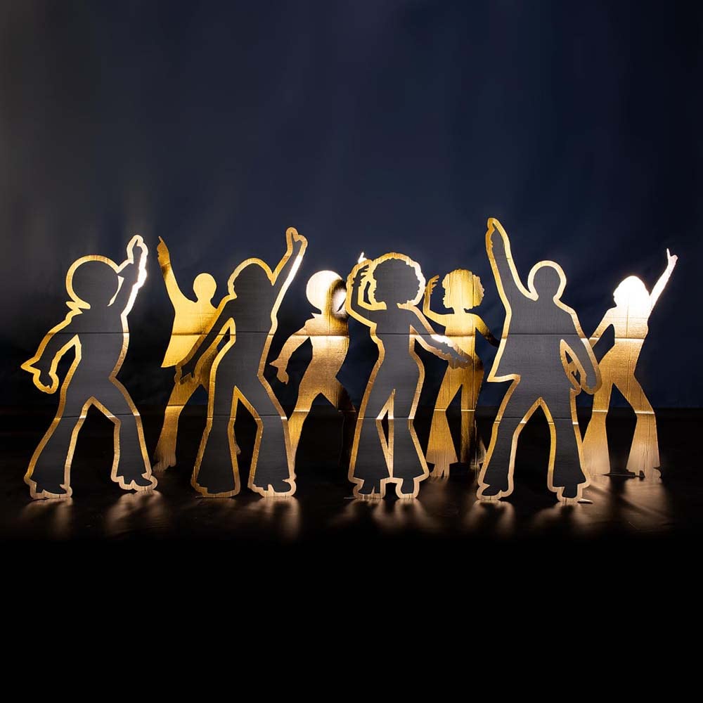 Anderson's Cardboard Disco Dancers Silhouette Stand-up Kit, Life Size Cut Out, Stage Prop, Set of 8 - Image 5