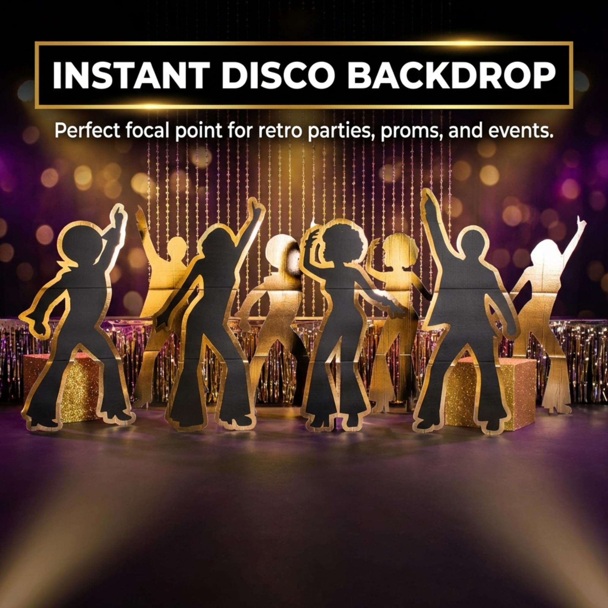 Anderson's Cardboard Disco Dancers Silhouette Stand-up Kit, Life Size Cut Out, Stage Prop, Set of 8 - Image 6
