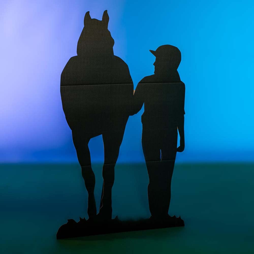 Anderson's Cardboard Jockey and Horse Silhouette Stand-up Kit, Life Size Cut Out, Stage Prop - Image 2