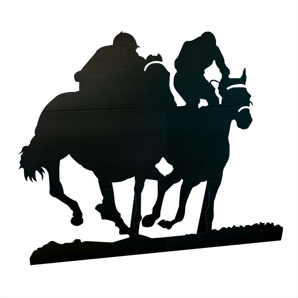 Anderson's Cardboard Jockeys and Horses Silhouette Stand-up Kit, Life Size Cut Out, Stage Prop