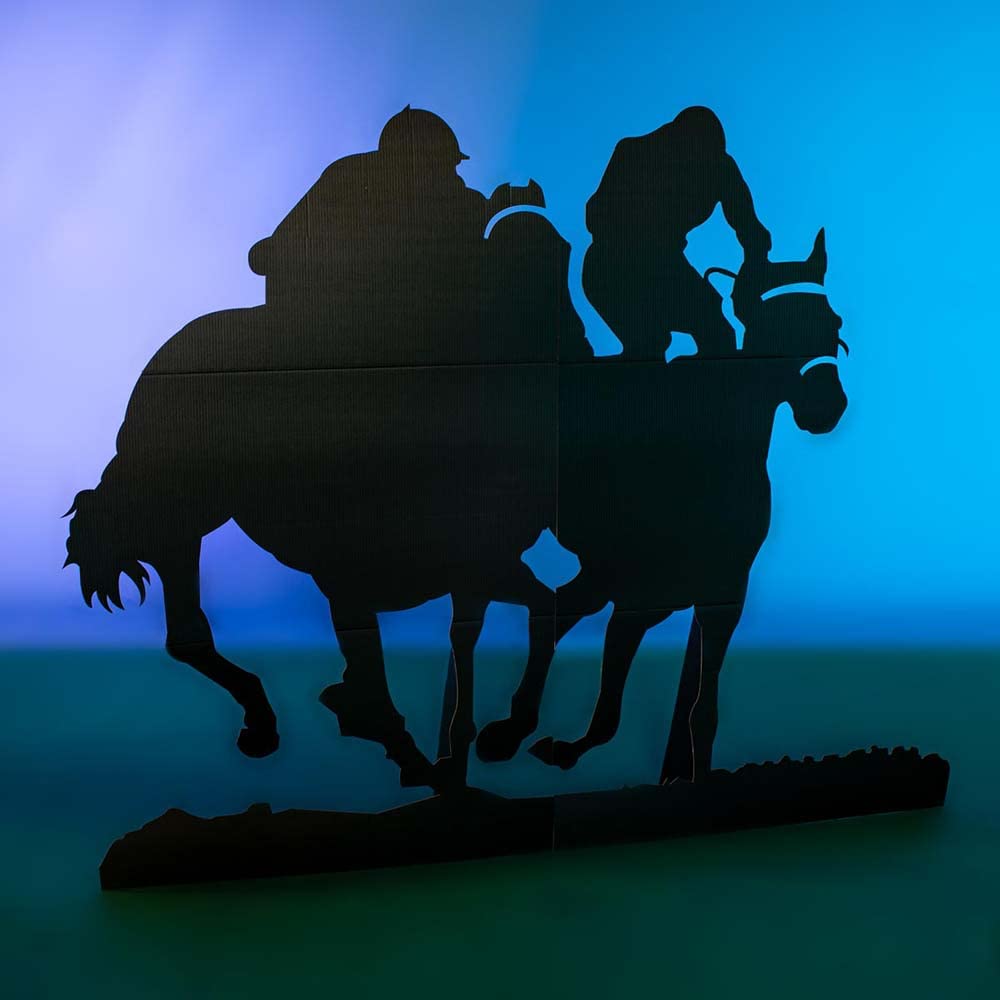 Anderson's Cardboard Jockeys and Horses Silhouette Stand-up Kit, Life Size Cut Out, Stage Prop - Image 2
