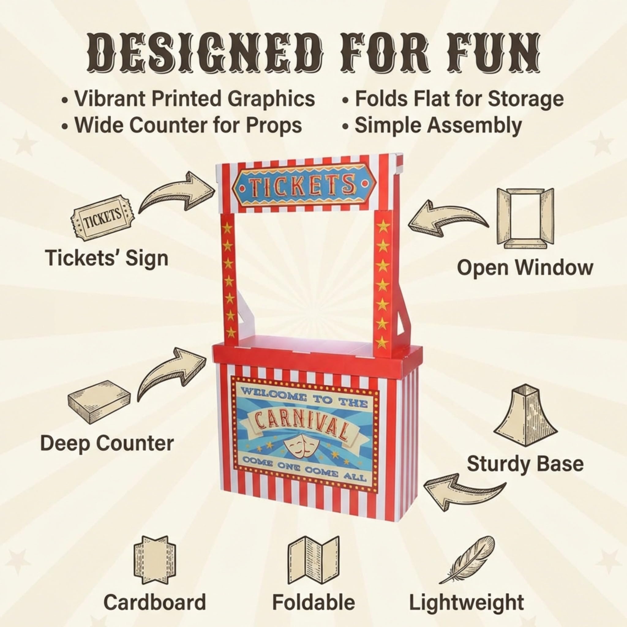 Anderson's Carnival Ticket Booth Photo Prop, Photo Ops, School Events, Birthdays, Underwater Theme - Image 8