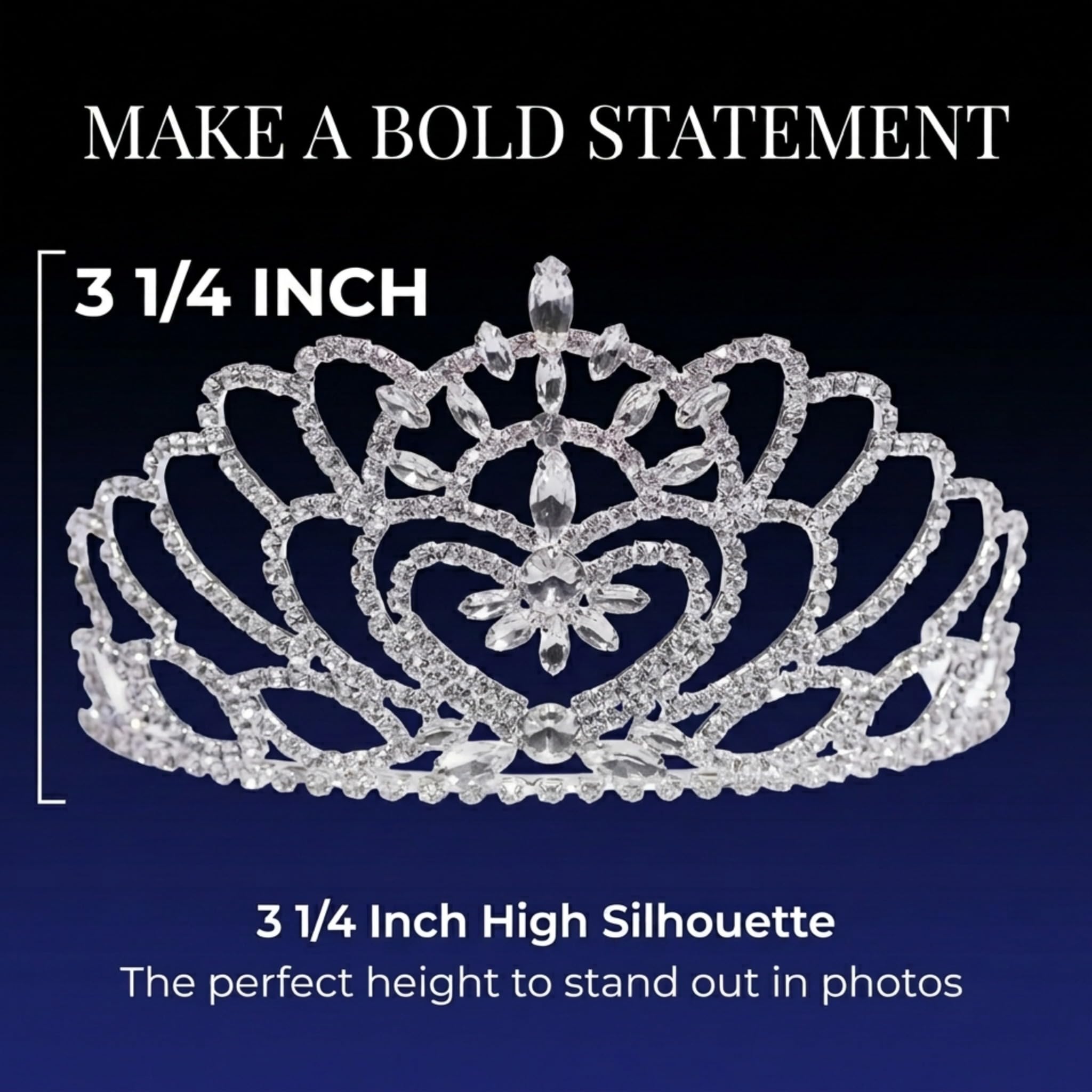 Anderson’s Cassandra Clear Rhinestone Rose Gold Tiara, 2 7/8" High Hand‑Crafted Crown with Sparkling Gemstones, Adjustable Fit with Removable Combs, Elegant Accessory for Weddings, Prom Queen, Homecoming, Pageants, Quinceañeras, and Sweet 16 Celebrations - Image 6