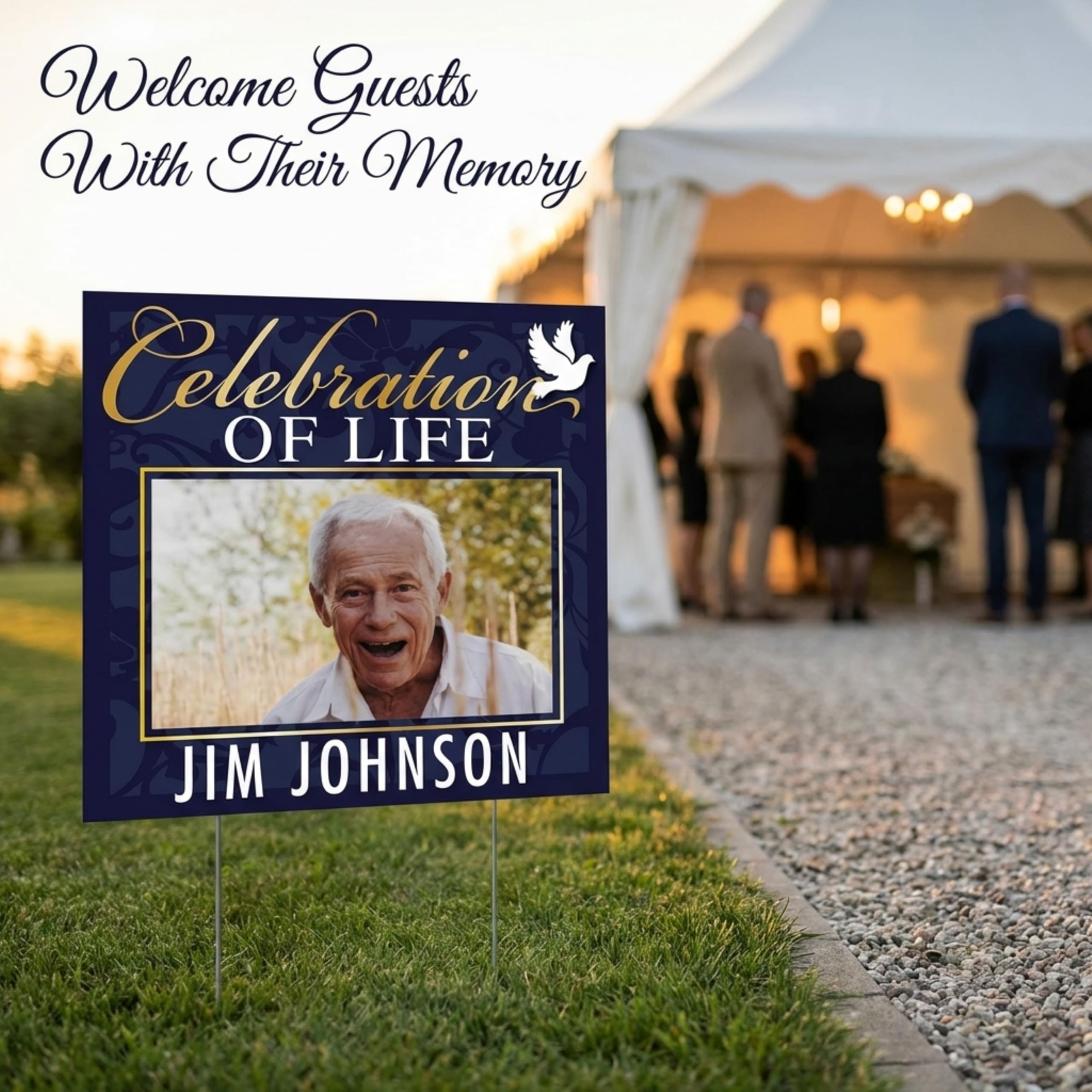 Anderson's Celebration of Life Personalized Photo Yard Sign, Funeral Accessories, Lawn Decor - Image 4