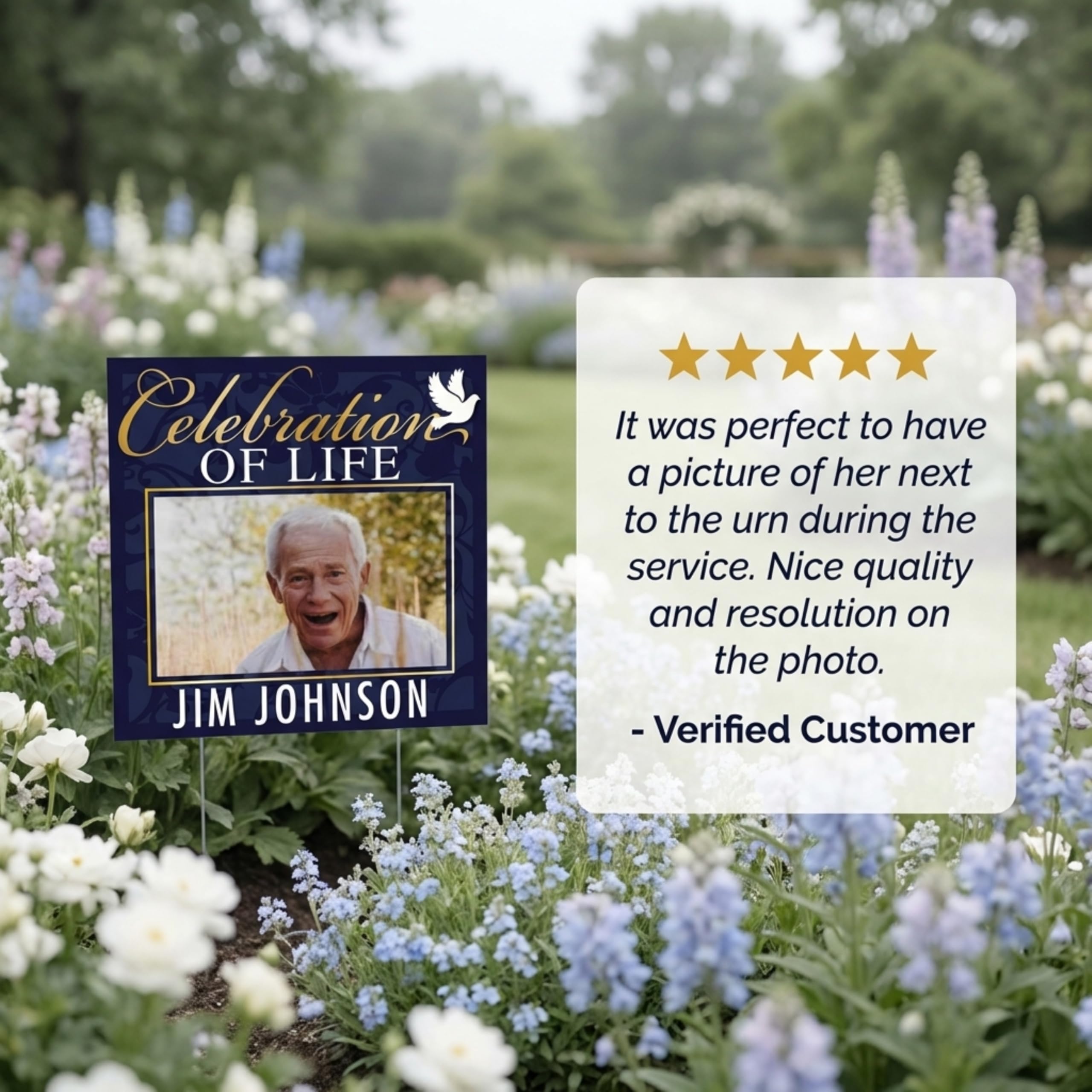 Anderson's Celebration of Life Personalized Photo Yard Sign, Funeral Accessories, Lawn Decor - Image 6