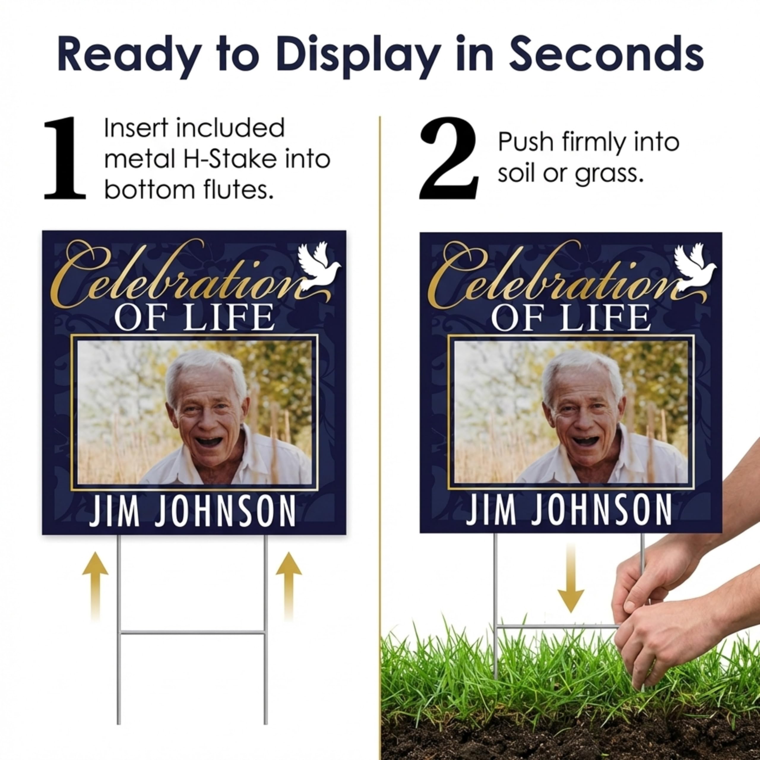 Anderson's Celebration of Life Personalized Photo Yard Sign, Funeral Accessories, Lawn Decor - Image 7