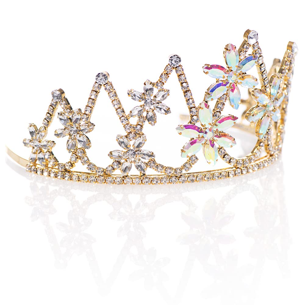 Anderson’s Charlotte Rhinestone Tiara , 3 Inch Gold Metal Crown with Clear and Iridescent Faux Diamonds for Prom, Homecoming Queen, Wedding, Bridal Party, Sweet 16, Quinceañera, Birthday, Pageant, Theater Costume Accessory - Image 8