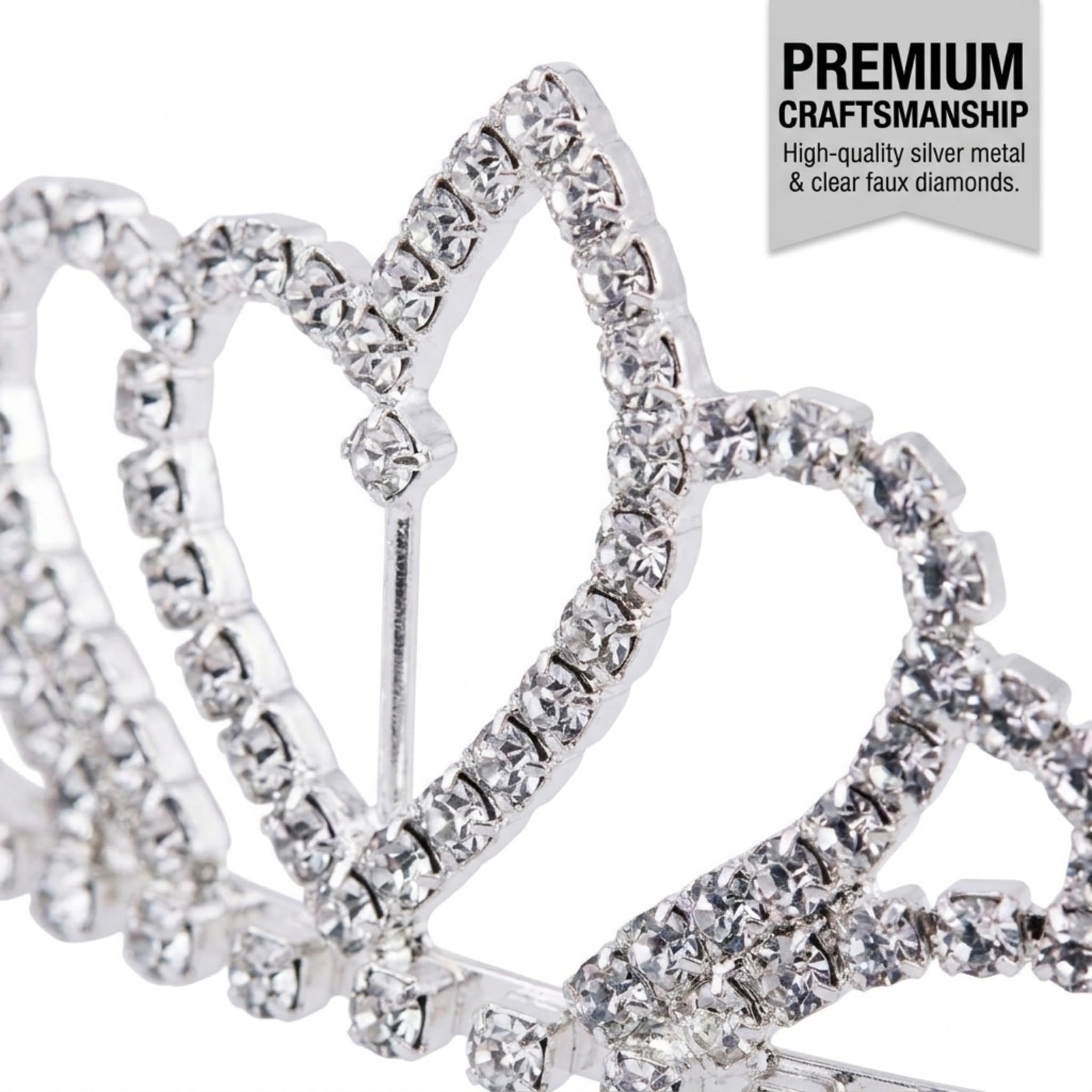 Anderson's Chelsey Rhinestone Tiara, Sparkling 1.625-Inch Silver Crown with Clear Faux Diamonds, Adjustable Band & Comfort Combs, Perfect for Proms, Homecomings, Weddings, Pageants & Special Events - Image 4