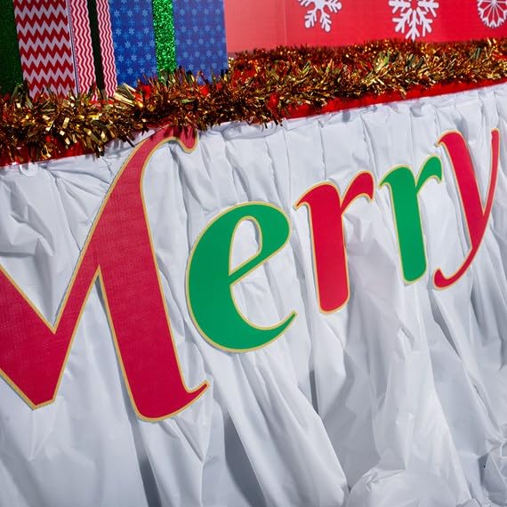 Anderson's Christmas Sleigh Parade Float Kit with Giant Sleigh, Faux Presents, and Merry Christmas Letters – Holiday Float Decorations for School Events, Community Parades, and Santa Photo Ops - Image 5