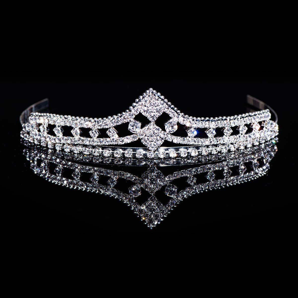 Anderson's Cleo Rhinestone Tiara, Elegant 1 1/2-Inch Clear Crystal Crown for Women, Adjustable Silver Band with Comfort Combs, Perfect for Weddings, Proms, Pageants, Quinceañeras, and Special Occasions - Image 7