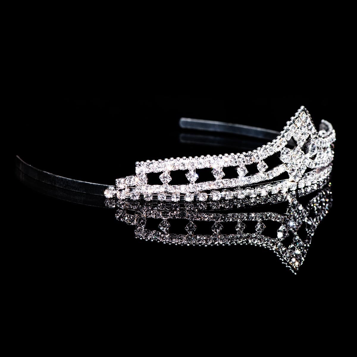 Anderson's Cleo Rhinestone Tiara, Elegant 1 1/2-Inch Clear Crystal Crown for Women, Adjustable Silver Band with Comfort Combs, Perfect for Weddings, Proms, Pageants, Quinceañeras, and Special Occasions - Image 8