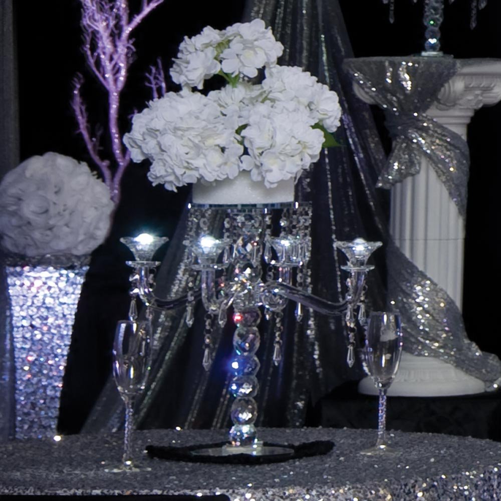 Anderson's Crystalina Candelabra Centerpiece Kit, Wedding Table Decoration, 25 Inches