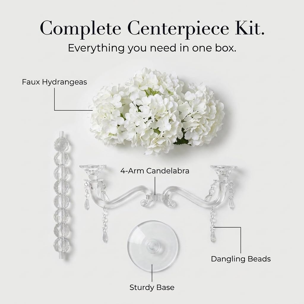 Anderson's Crystalina Candelabra Centerpiece Kit, Wedding Table Decoration, 25 Inches - Image 6