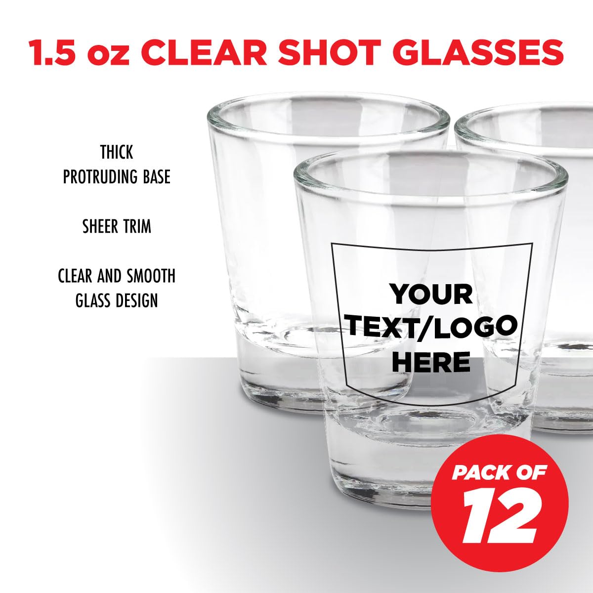 Anderson's Custom 1.5 oz Shot Glasses, Celebrate Every Moment with Our Clear Glass Custom Shot Glasses, Ideal for Birthdays, Weddings, Parties, Favors and Gifts, Single Color Imprint, Set of 12 - Image 3