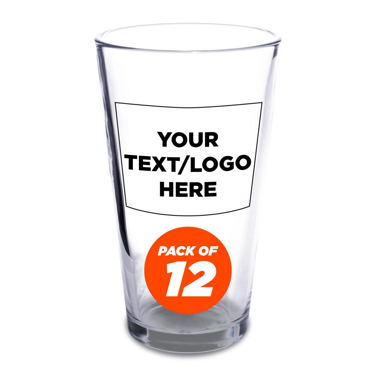 Anderson's Custom Beer Pint Glasses 16 oz, Personalized Set, Heavy Duty Glassware for Restaurants, Single Color Imprint, Perfect for Weddings, Parties, and Special Events, Set 12