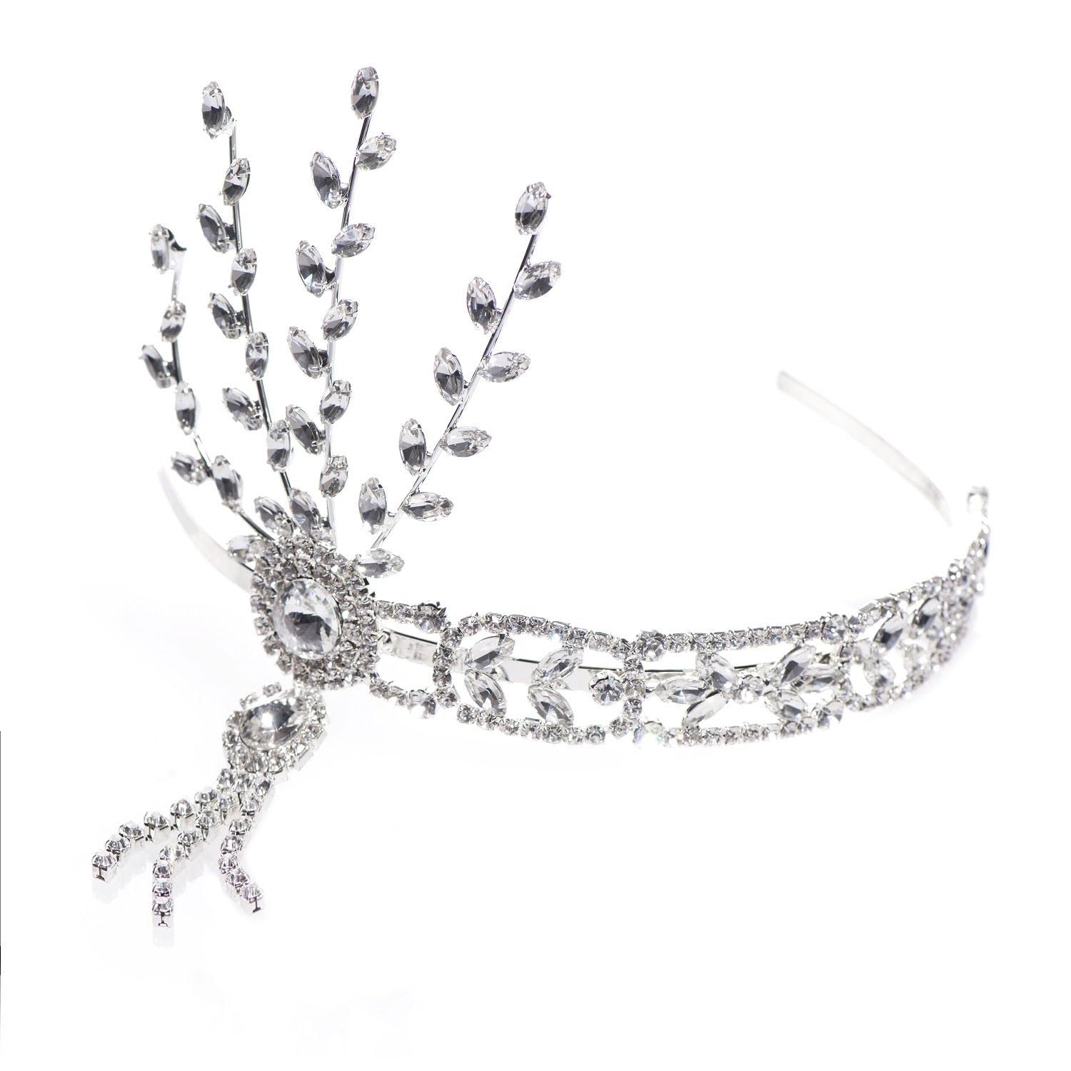 Anderson's Daisy Rhinestone Tiara, Sparkling 7-Inch Vintage Gatsby Crystal Crown for Women, Adjustable Silver Band with Comfort Combs, Perfect for Roaring ’20s Parties, Proms, Pageants, Weddings, and Special Occasions