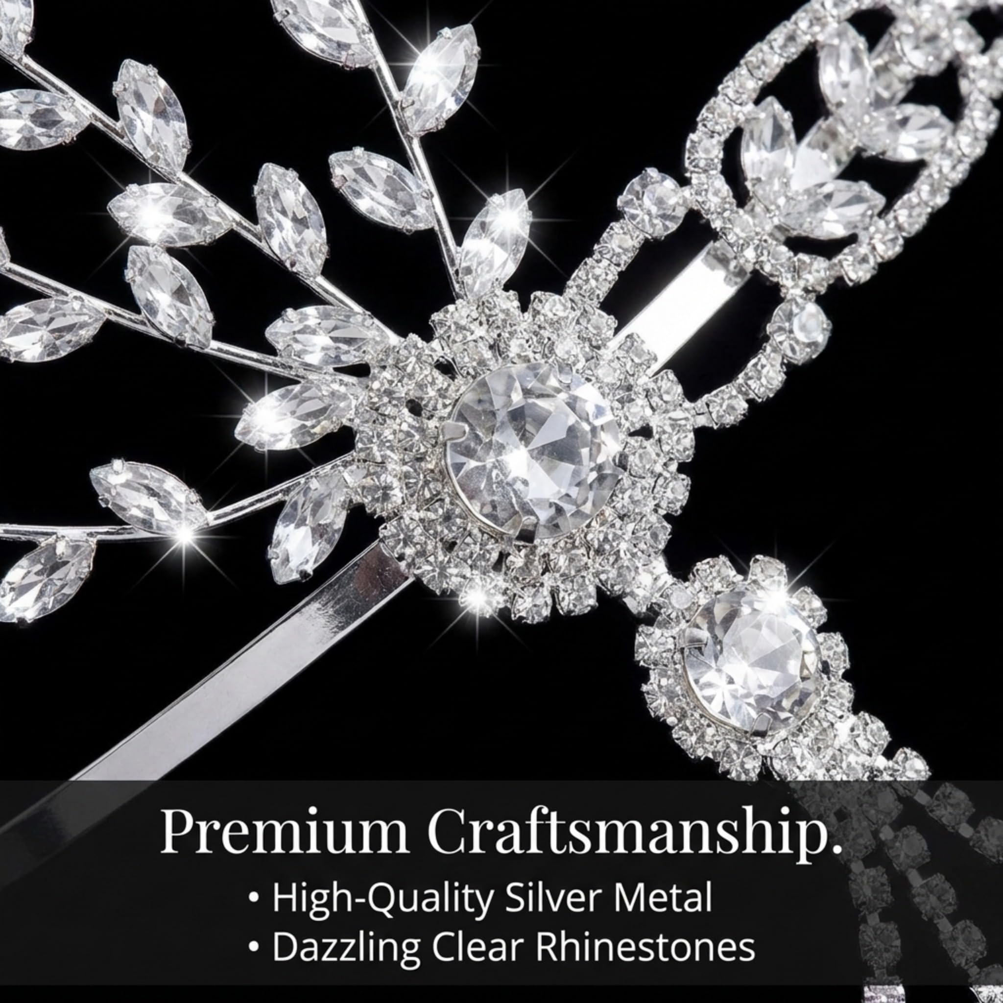 Anderson's Daisy Rhinestone Tiara, Sparkling 7-Inch Vintage Gatsby Crystal Crown for Women, Adjustable Silver Band with Comfort Combs, Perfect for Roaring ’20s Parties, Proms, Pageants, Weddings, and Special Occasions - Image 4