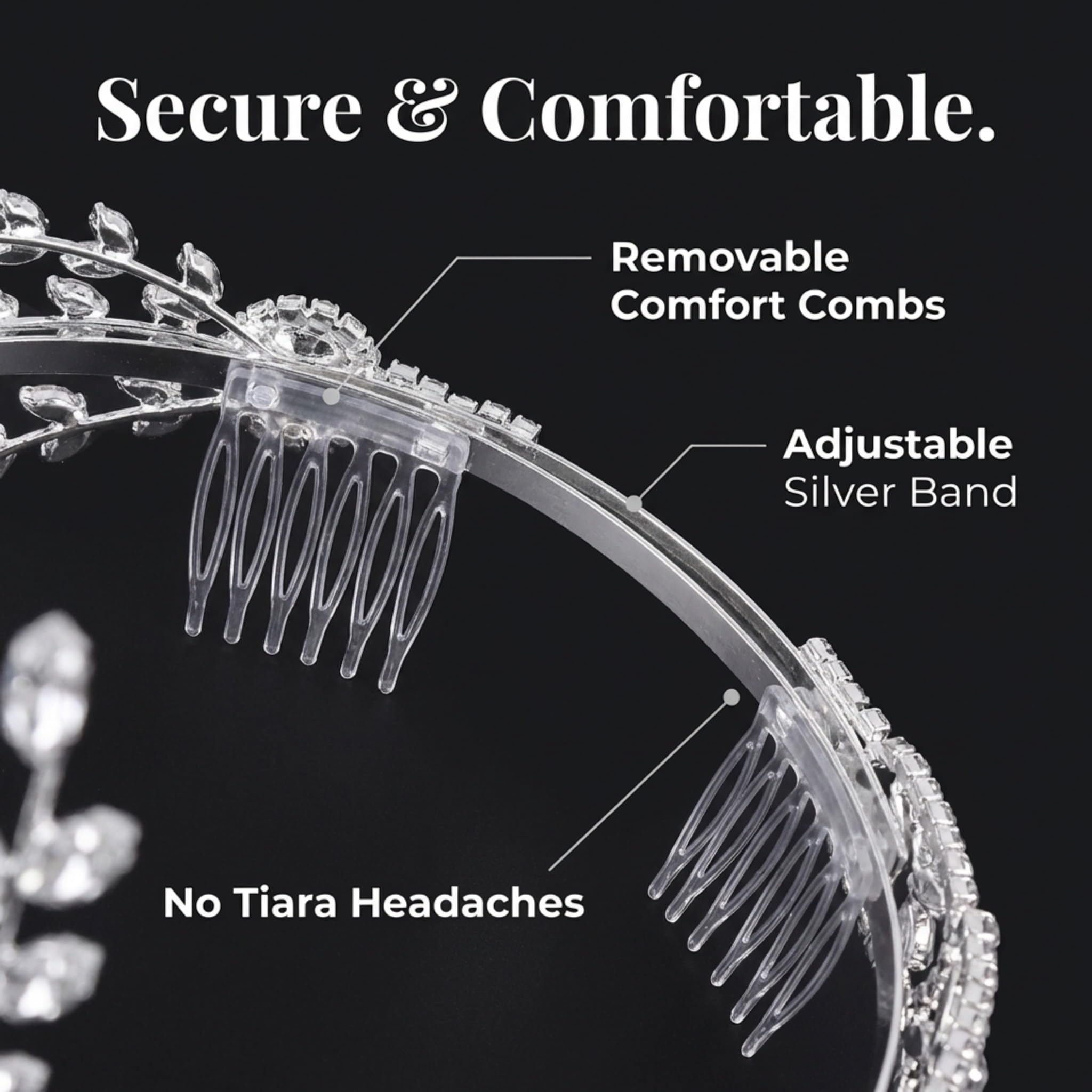 Anderson's Daisy Rhinestone Tiara, Sparkling 7-Inch Vintage Gatsby Crystal Crown for Women, Adjustable Silver Band with Comfort Combs, Perfect for Roaring ’20s Parties, Proms, Pageants, Weddings, and Special Occasions - Image 5