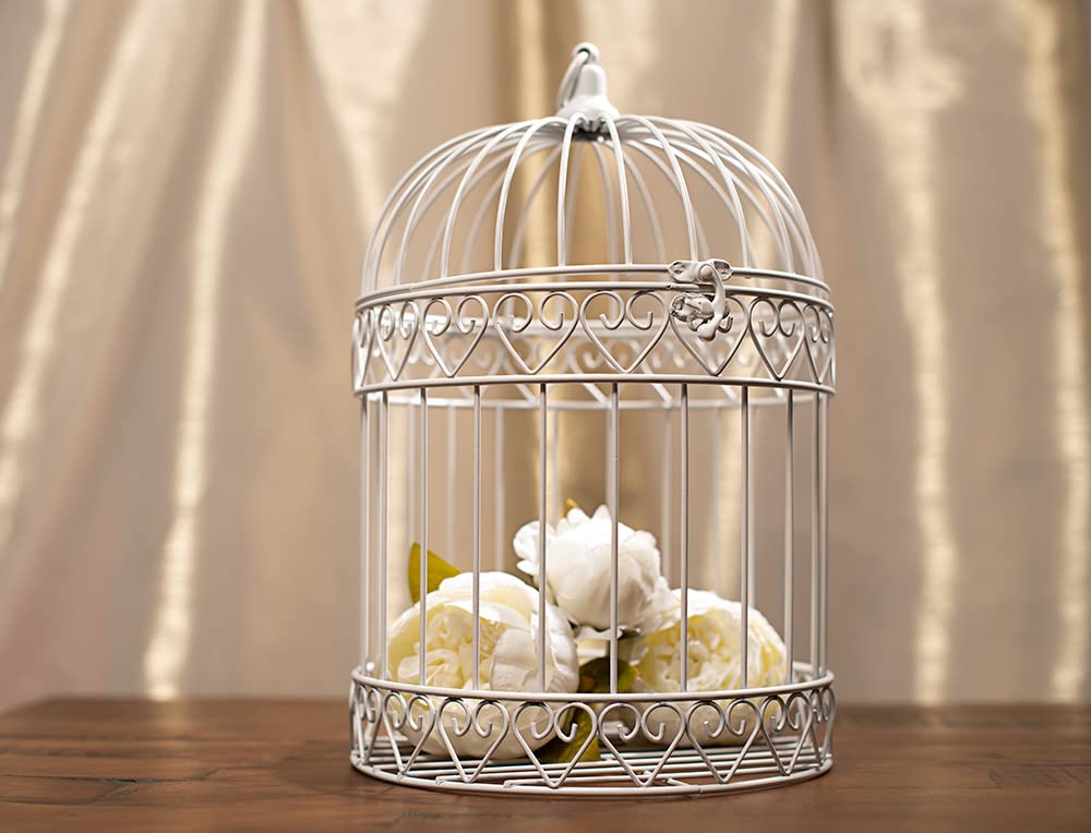 Anderson's Decorative Ivory Wire Birdcage Wedding Centerpiece, Table Décor, Hanging Decorations, Reusable - Image 9