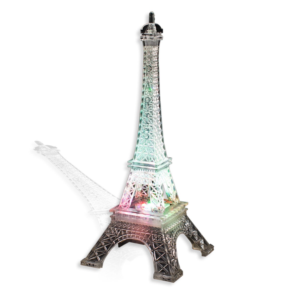 Anderson's Eiffel Tower Centerpiece with Color-Changing LED Lights, 10 inches, Battery-Operated Paris Theme Decoration