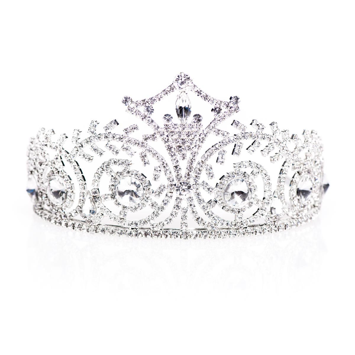 Anderson's Elsa Rhinestone Tiara, Sparkling 3-Inch Clear Crystal Crown for Women, Adjustable Silver Band with Comfort Combs, Perfect for Winter Formals, Weddings, Proms, Pageants, and Special Occasions