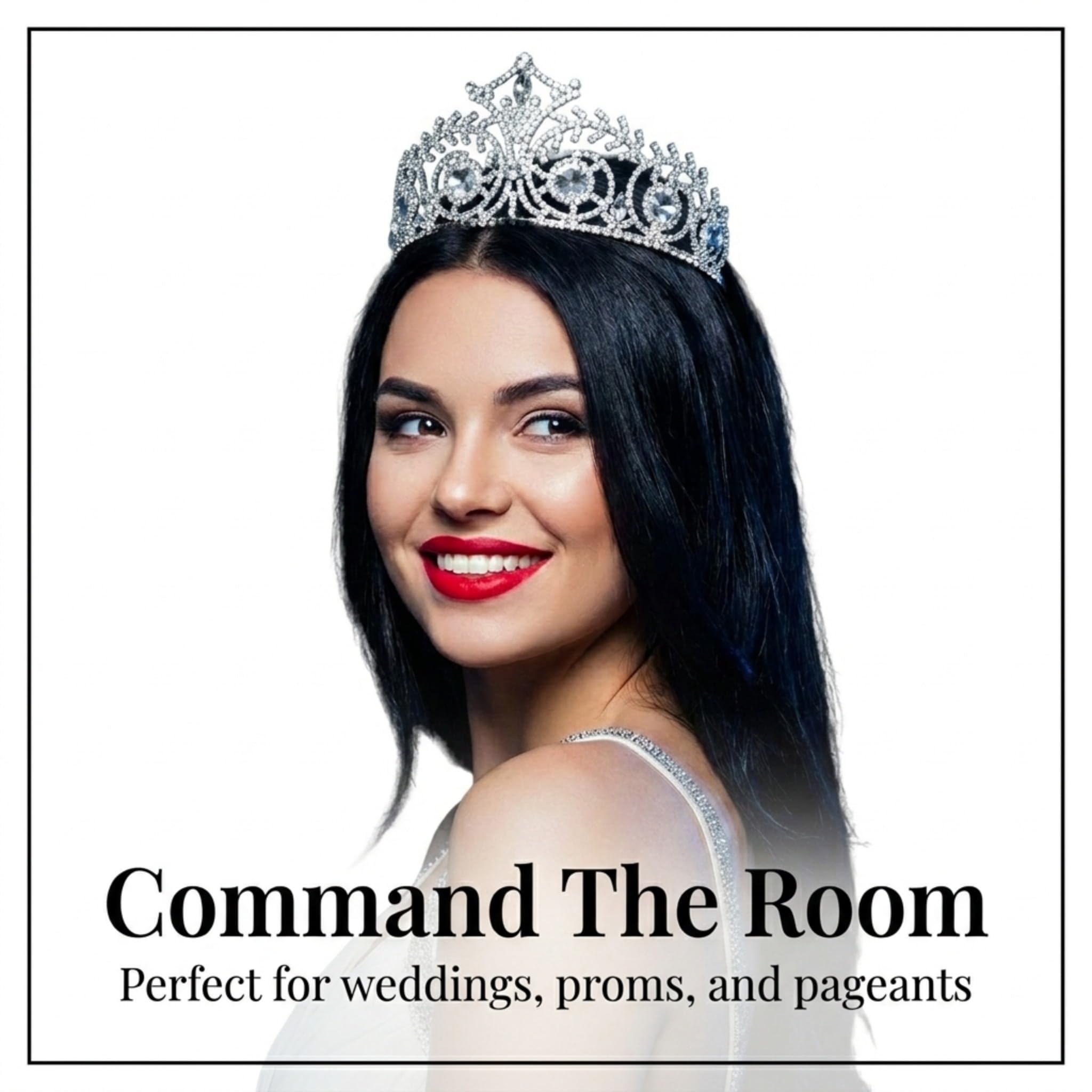 Anderson's Elsa Rhinestone Tiara, Sparkling 3-Inch Clear Crystal Crown for Women, Adjustable Silver Band with Comfort Combs, Perfect for Winter Formals, Weddings, Proms, Pageants, and Special Occasions - Image 2