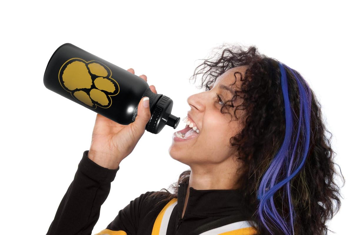 Anderson's Exclusive Black and Gold Paw Pride Shaker Pom Poms Megaphone Noisemaker Water Bottle Set School Spirit Cheerleader Sports Fan Football Homecoming Squad Team Party Dance Club Pack of 12 - Image 4