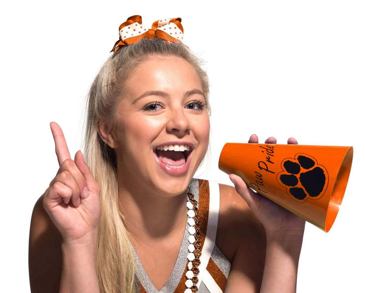 Anderson's Exclusive Orange and Black Paw Pride 7" Megaphone Noisemaker Boost School Spirit Cheerleader Sports Football Basketball Homecoming Squad Team Party Dance Club Performance Fan Pack of 10 - Image 3