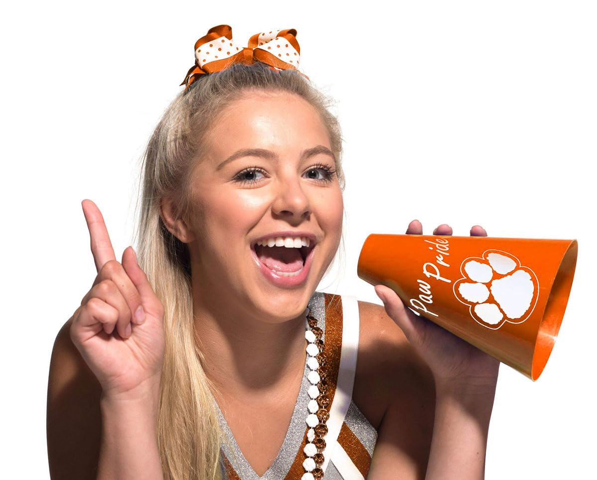 Anderson's Exclusive Orange and White Paw Pride 7" Megaphone Noisemaker Boost School Spirit Cheerleader Sports Football Basketball Homecoming Squad Team Party Dance Club Performance Fan Pack of 10 - Image 3