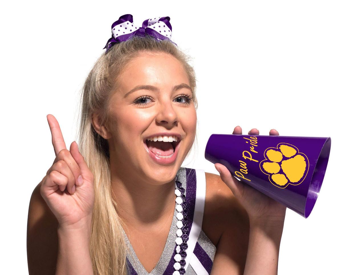 Anderson's Exclusive Purple and Gold Paw Pride 7" Megaphone Noisemaker Boost School Spirit Cheerleader Sports Football Basketball Homecoming Squad Team Party Dance Club Performance Fan Pack of 10 - Image 3