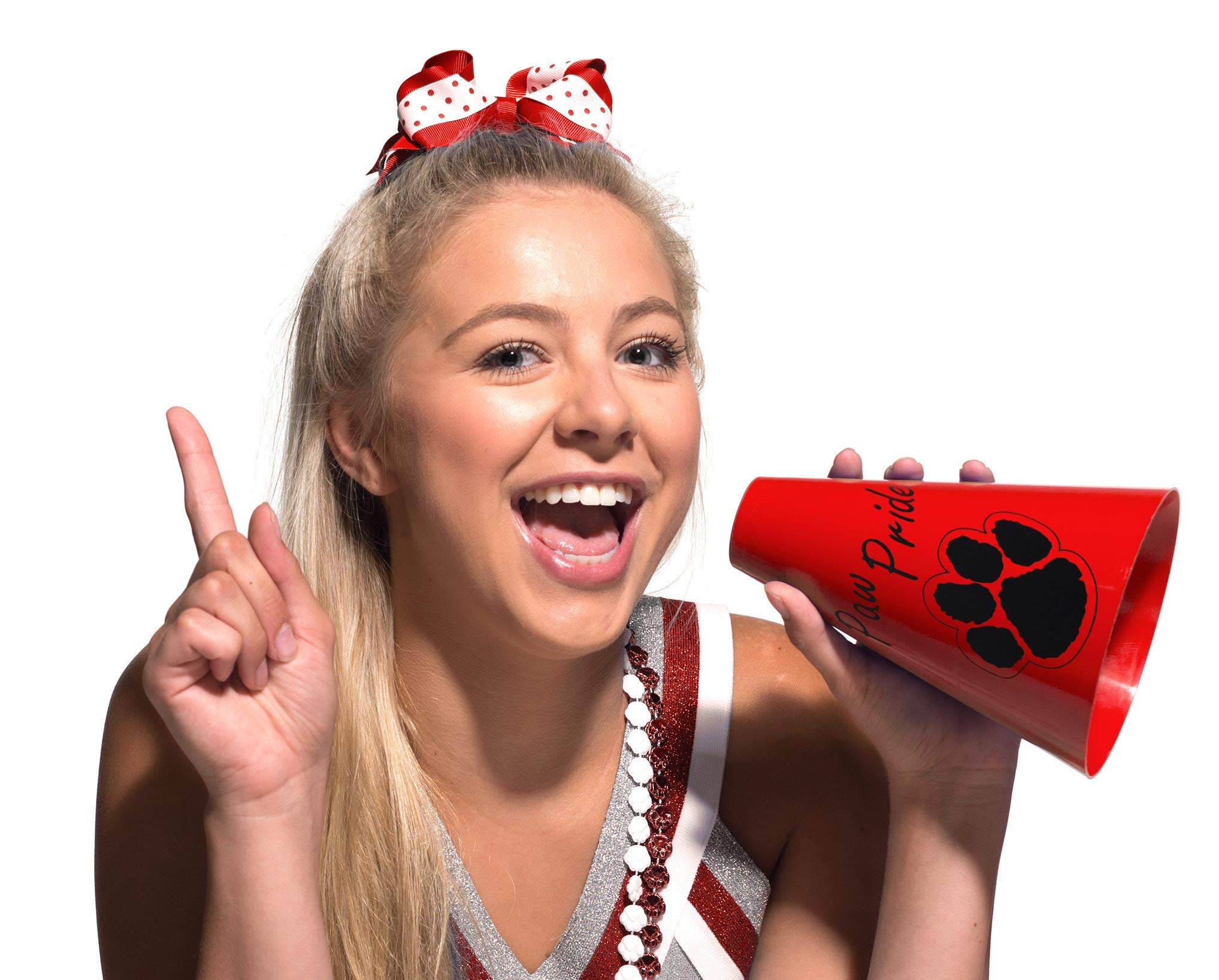 Anderson's Exclusive Red and Black Paw Pride 7" Megaphone Noisemaker Boost School Spirit Cheerleader Sports Football Basketball Homecoming Squad Team Party Dance Club Performance Fan Pack of 10 - Image 2