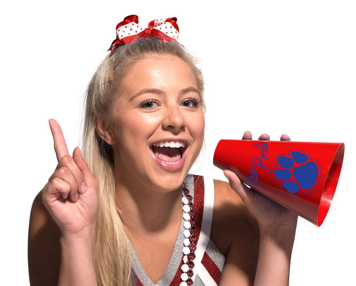 Anderson's Exclusive Red and Blue Paw Pride 7" Megaphone Noisemaker Boost School Spirit Cheerleader Sports Football Basketball Homecoming Squad Team Party Dance Club Performance Fan Pack of 10 - Image 3