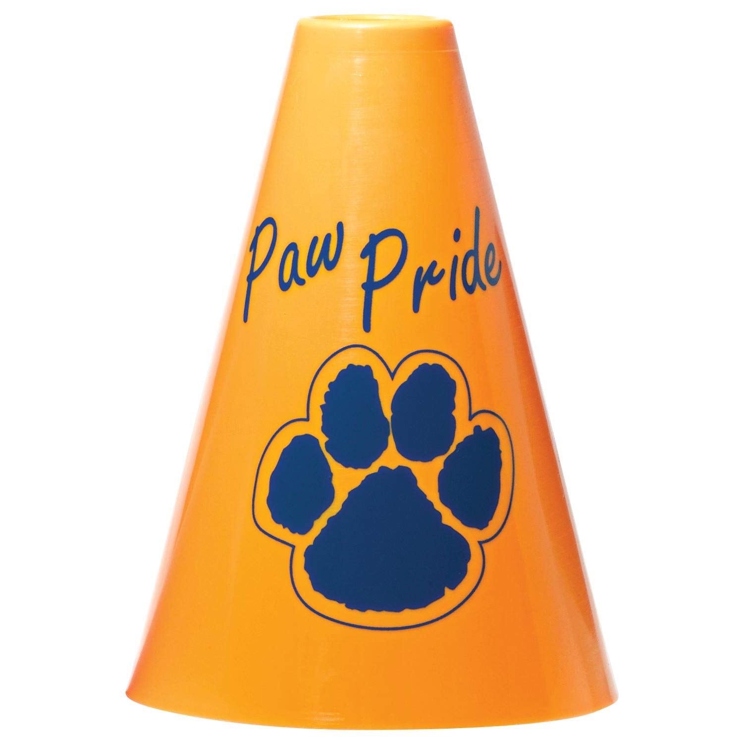 Anderson's Exclusive Yellow and Blue Paw Pride 7" Megaphone Noisemaker Boost School Spirit Cheerleader Sports Football Basketball Homecoming Squad Team Party Dance Club Performance Fan Pack of 10