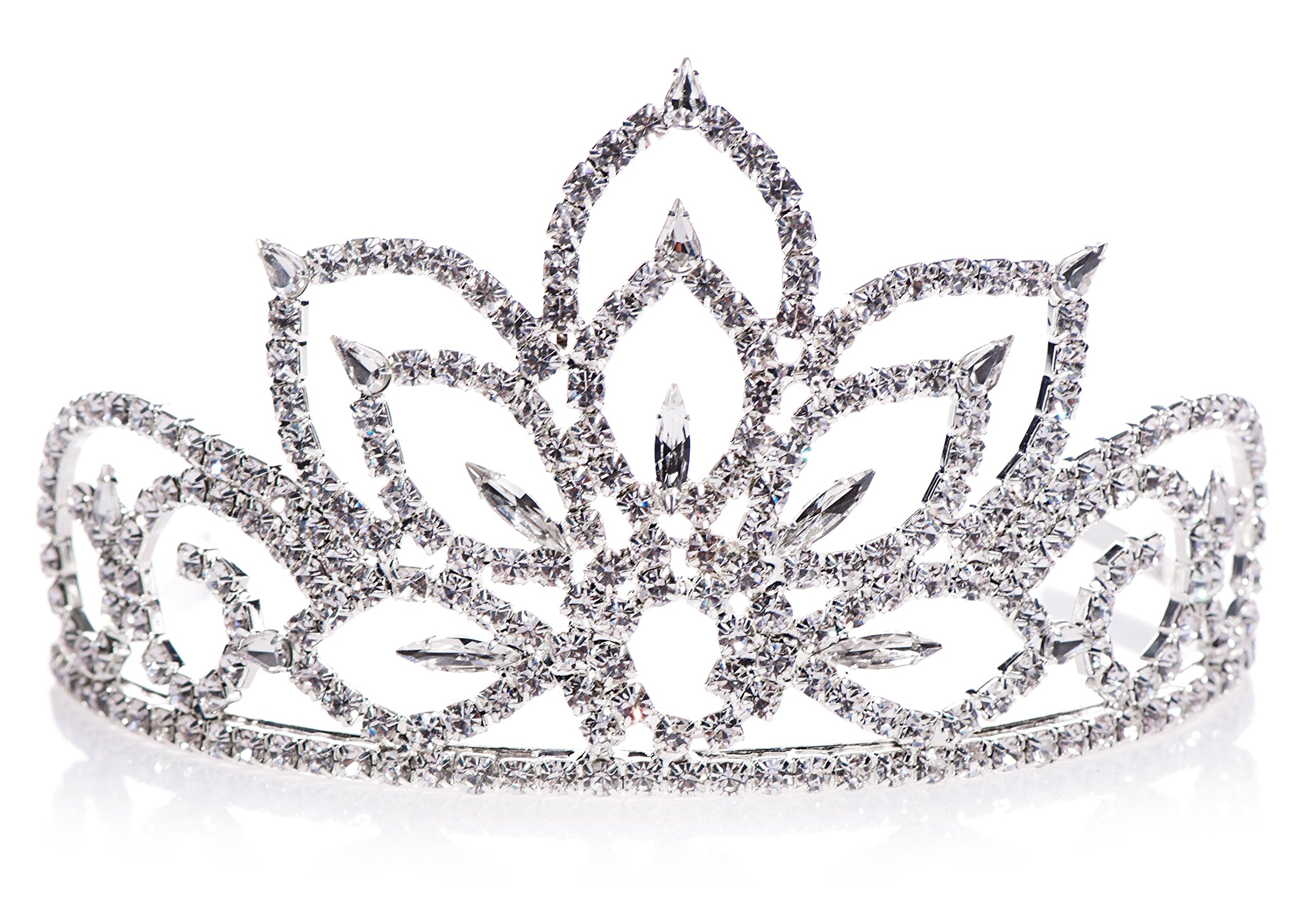 Anderson's Falling Star Rhinestone Tiara, Sparkling 3-Inch Silver Crown with Intricate Clear Faux Diamonds, Adjustable Band & Comfort Combs, Perfect for Winter Formals, Proms, Pageants, Weddings & Homecomings