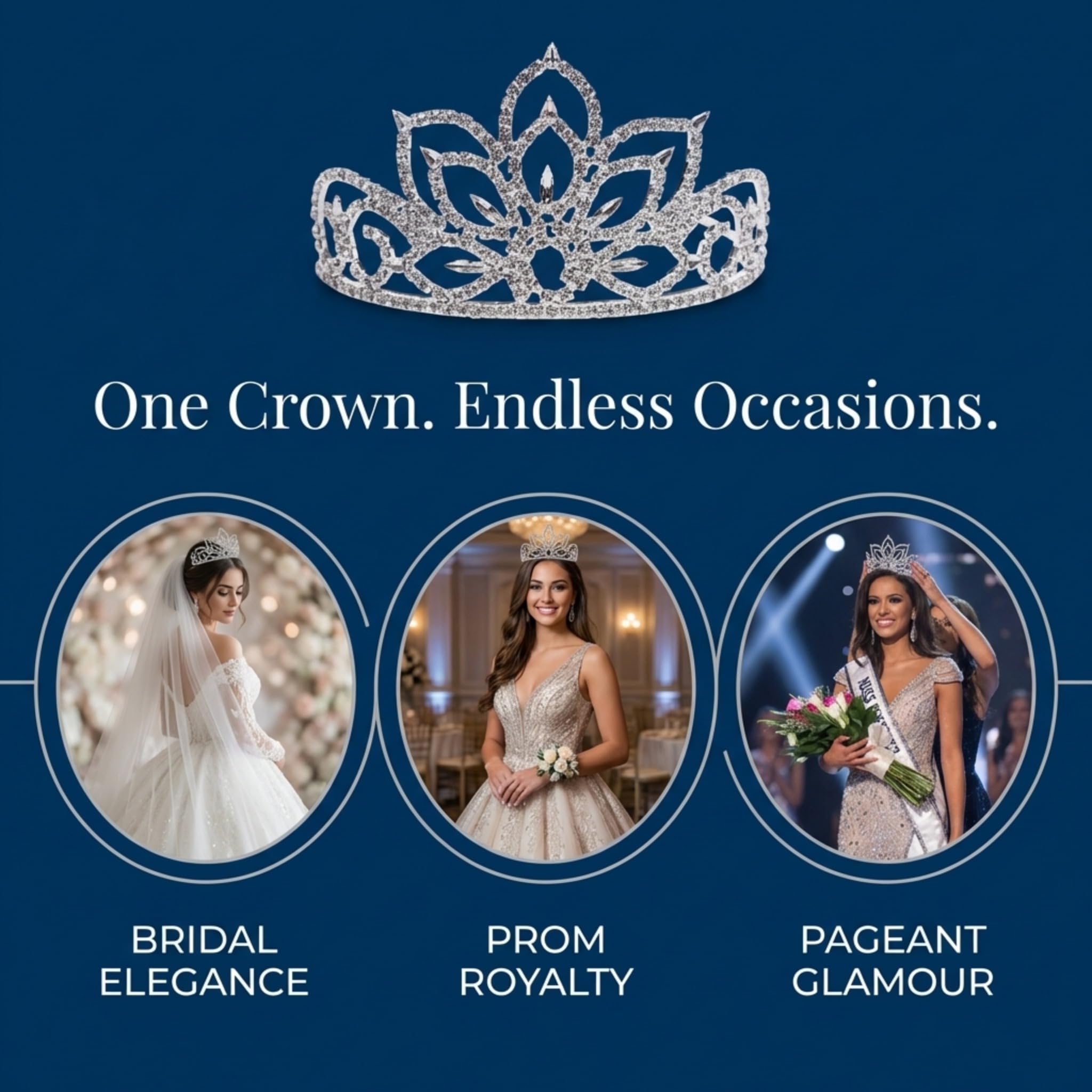 Anderson's Falling Star Rhinestone Tiara, Sparkling 3-Inch Silver Crown with Intricate Clear Faux Diamonds, Adjustable Band & Comfort Combs, Perfect for Winter Formals, Proms, Pageants, Weddings & Homecomings - Image 3