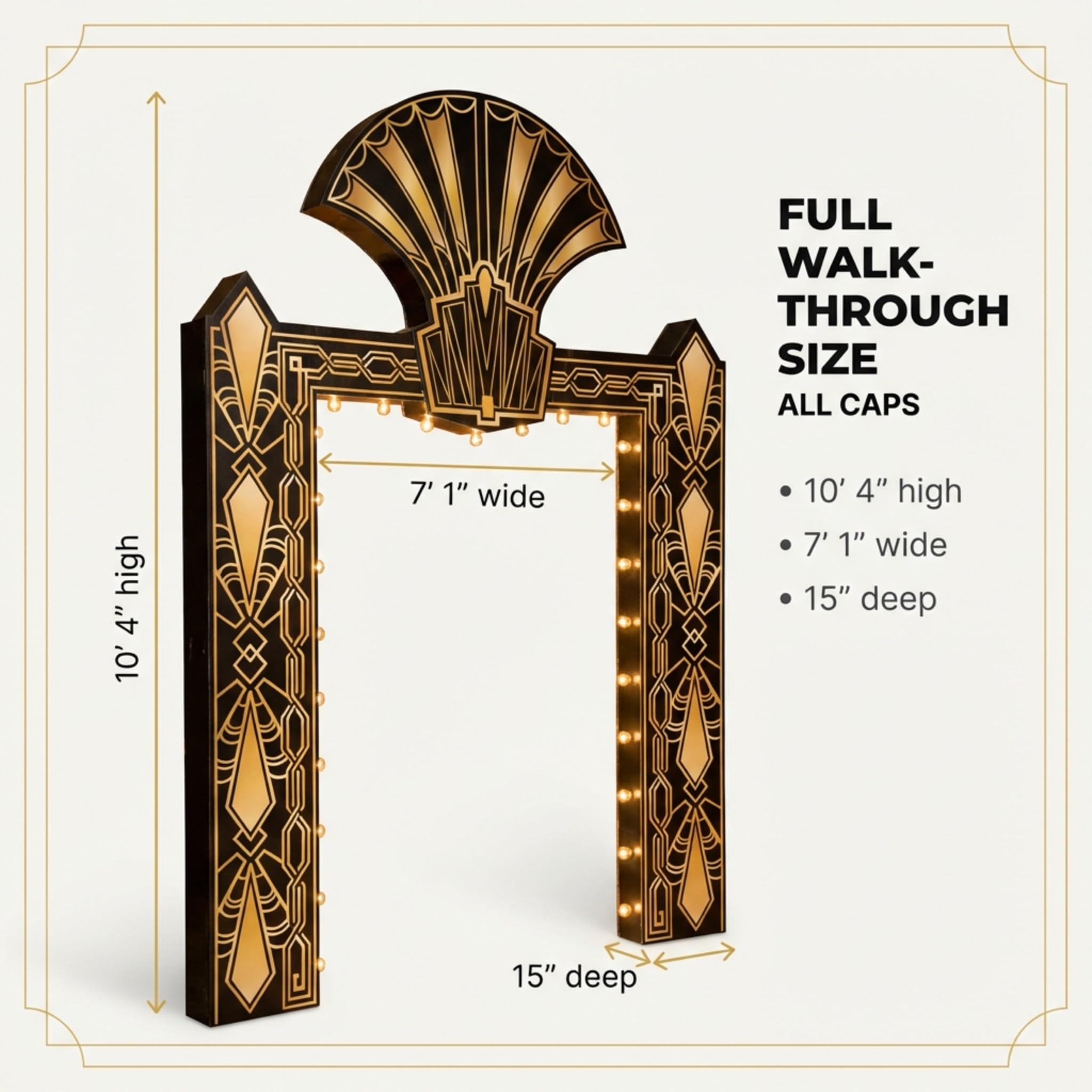 Anderson's Fancy Fan Flair Art Deco Arch Kit with Lights - Image 3