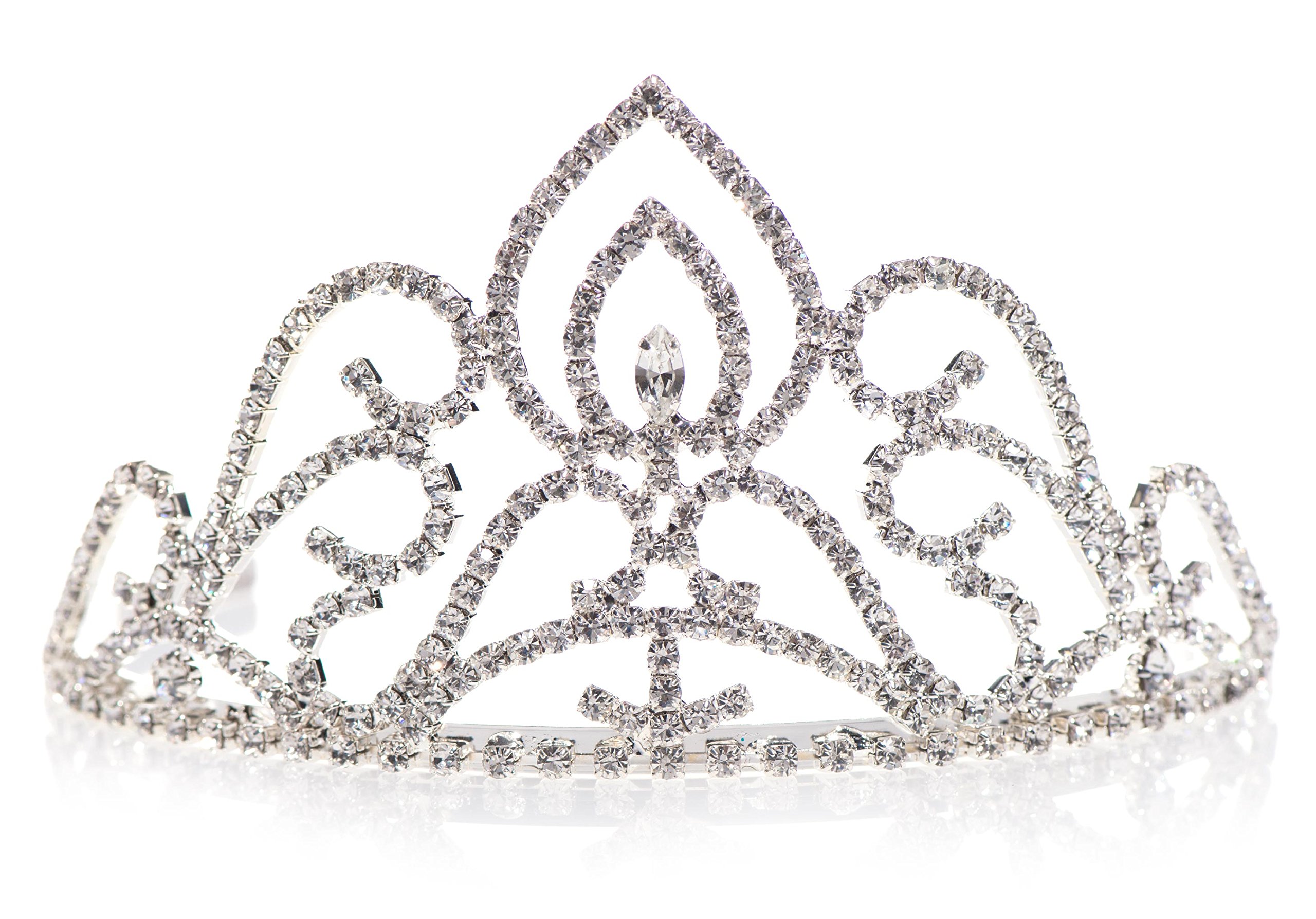 Anderson's Fantine Tiara, 2 3/4 Inches High, Wedding, Prom, Pageant Tiara, Queen Or Princess Tiara For Prom, Homecoming, Pageant, Wedding, School Dance, Award, Costume, Party, Event