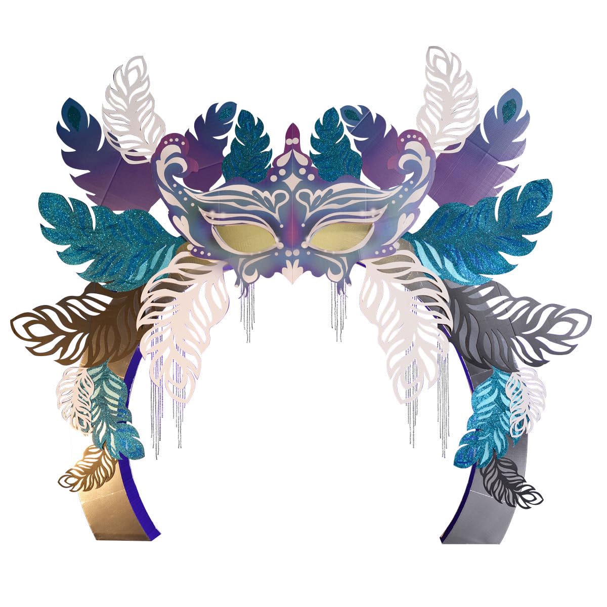 Anderson's Feather Mask Finery Arch Kit, Masquerade Decorations