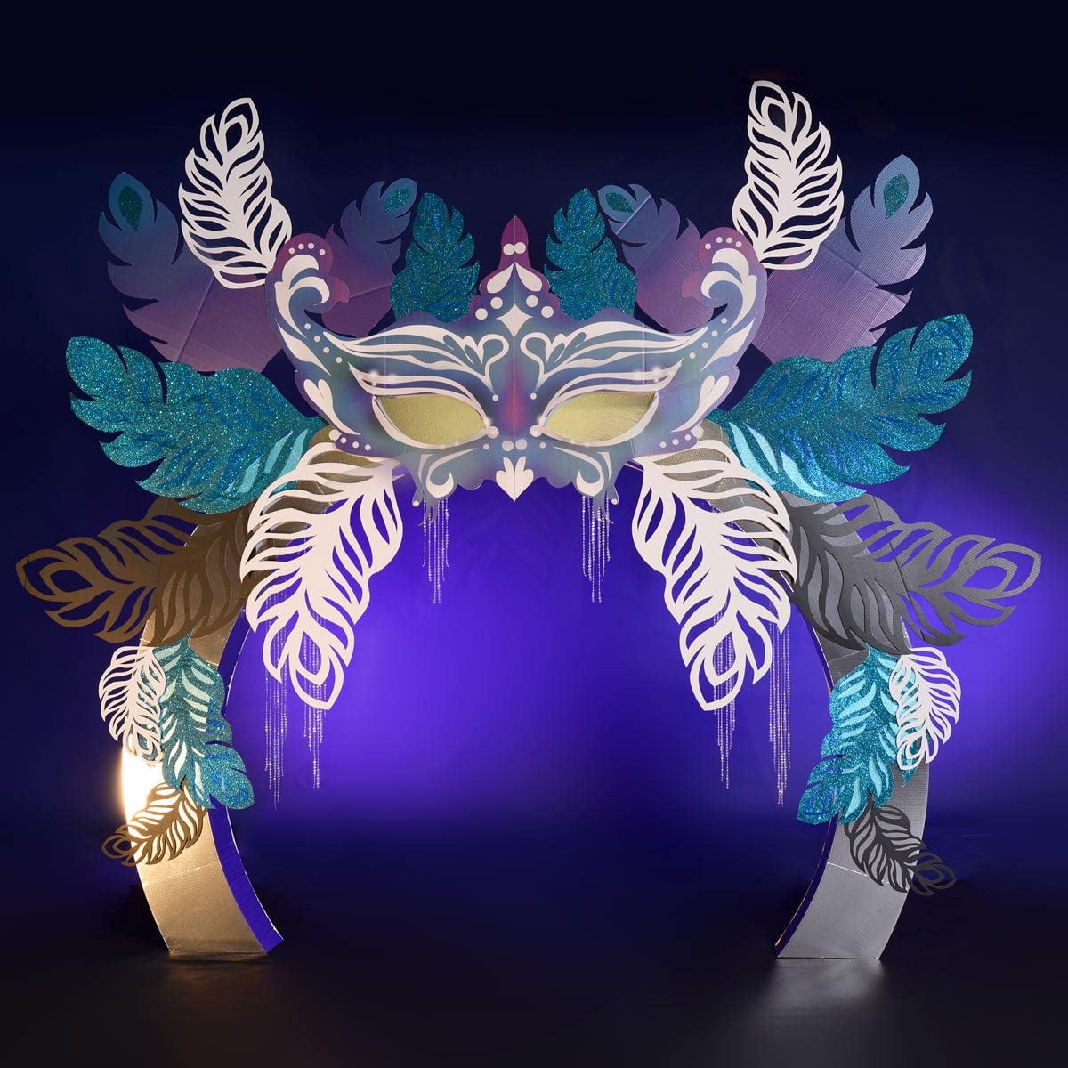 Anderson's Feather Mask Finery Arch Kit, Masquerade Decorations - Image 2
