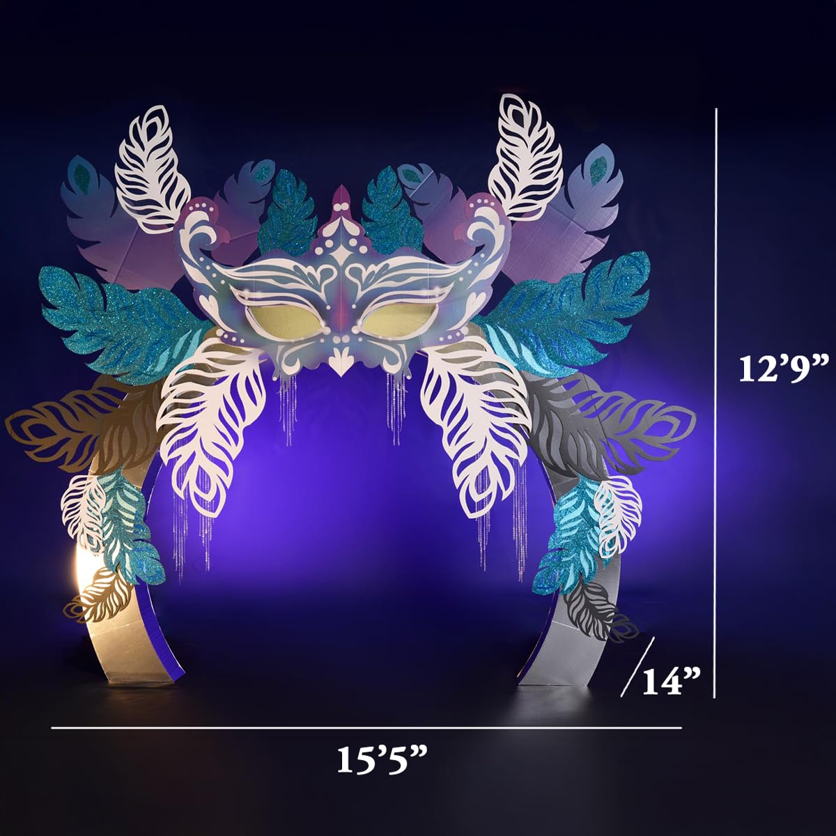 Anderson's Feather Mask Finery Arch Kit, Masquerade Decorations - Image 6