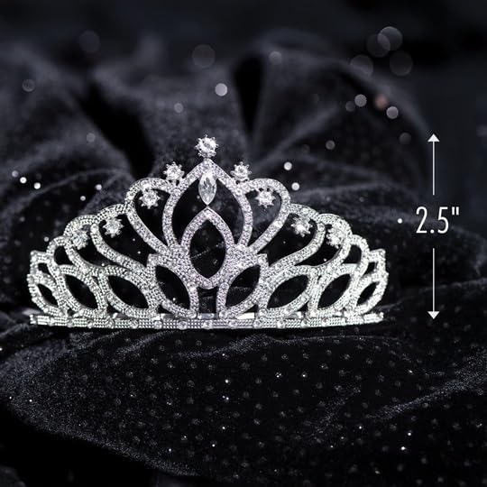 Anderson's Fleur‑de‑Lis Prom King Regal Crown, 2.5" Taylor Rhinestone Prom Queen Tiara & Gold Glitter Sashes with Black Lettering for High School Coronation & Formal Events, 4‑Piece Set - Image 5