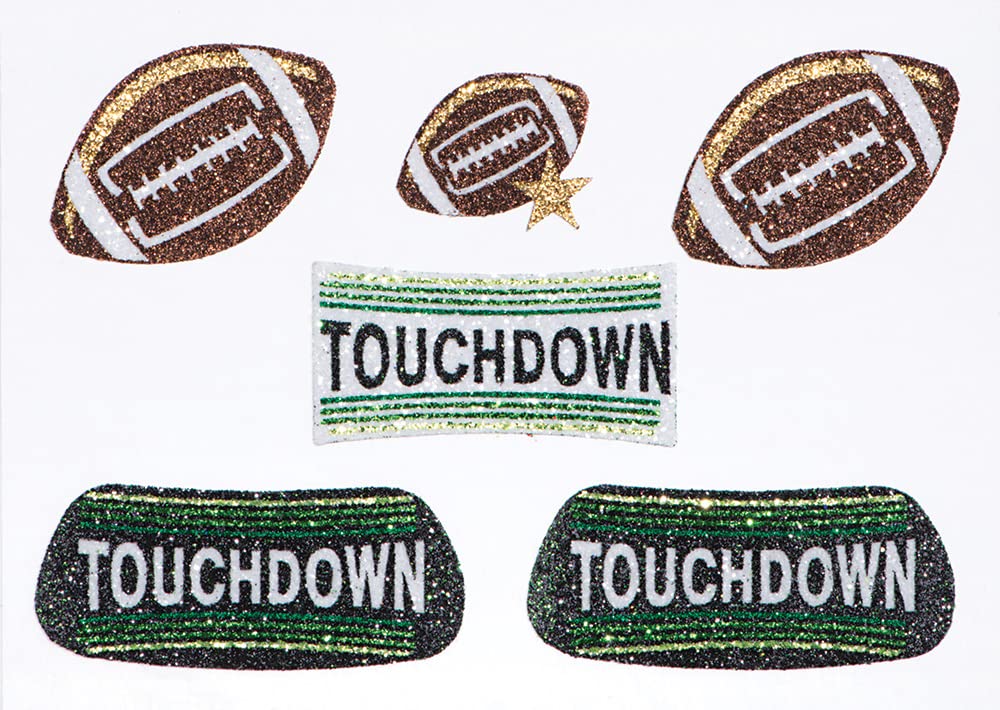 Anderson's Football and Touchdown Glitter EyeBlacks and Body Decals, 12 per Package, Tattoos, Cheek Cheers, Fan Gear, Sports Fan Gear,School Spirit, Football Cheerleader Accessories, Homecoming