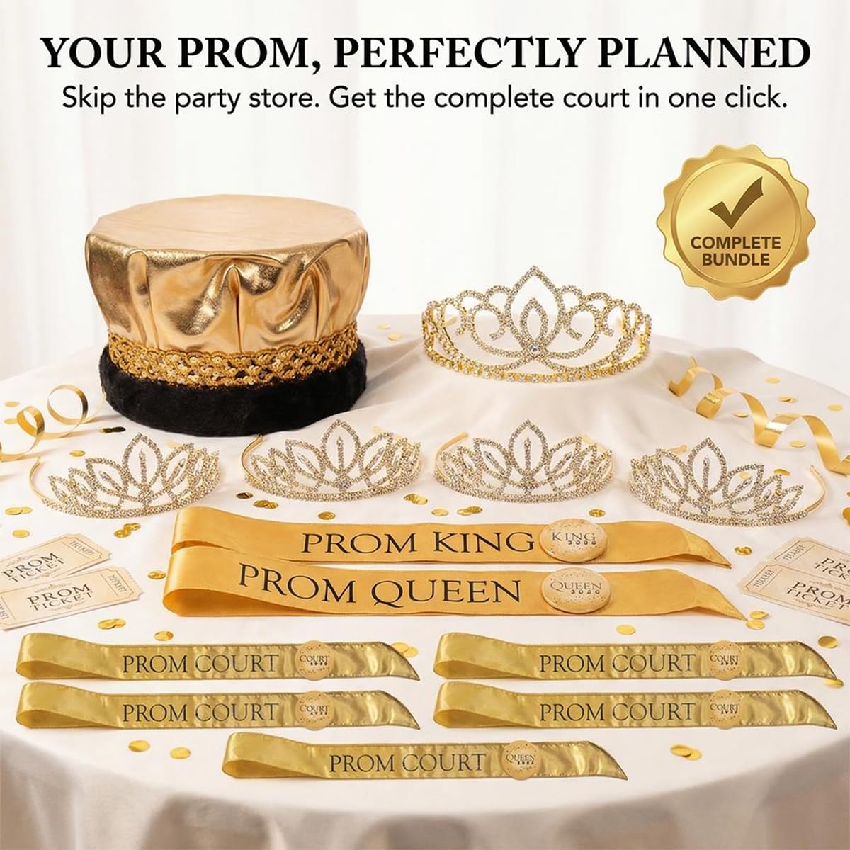 Anderson's Full-court Prom Royalty Sets, Tiaras, Crowns, Sashes, Prom Coronation Accessories - Image 8