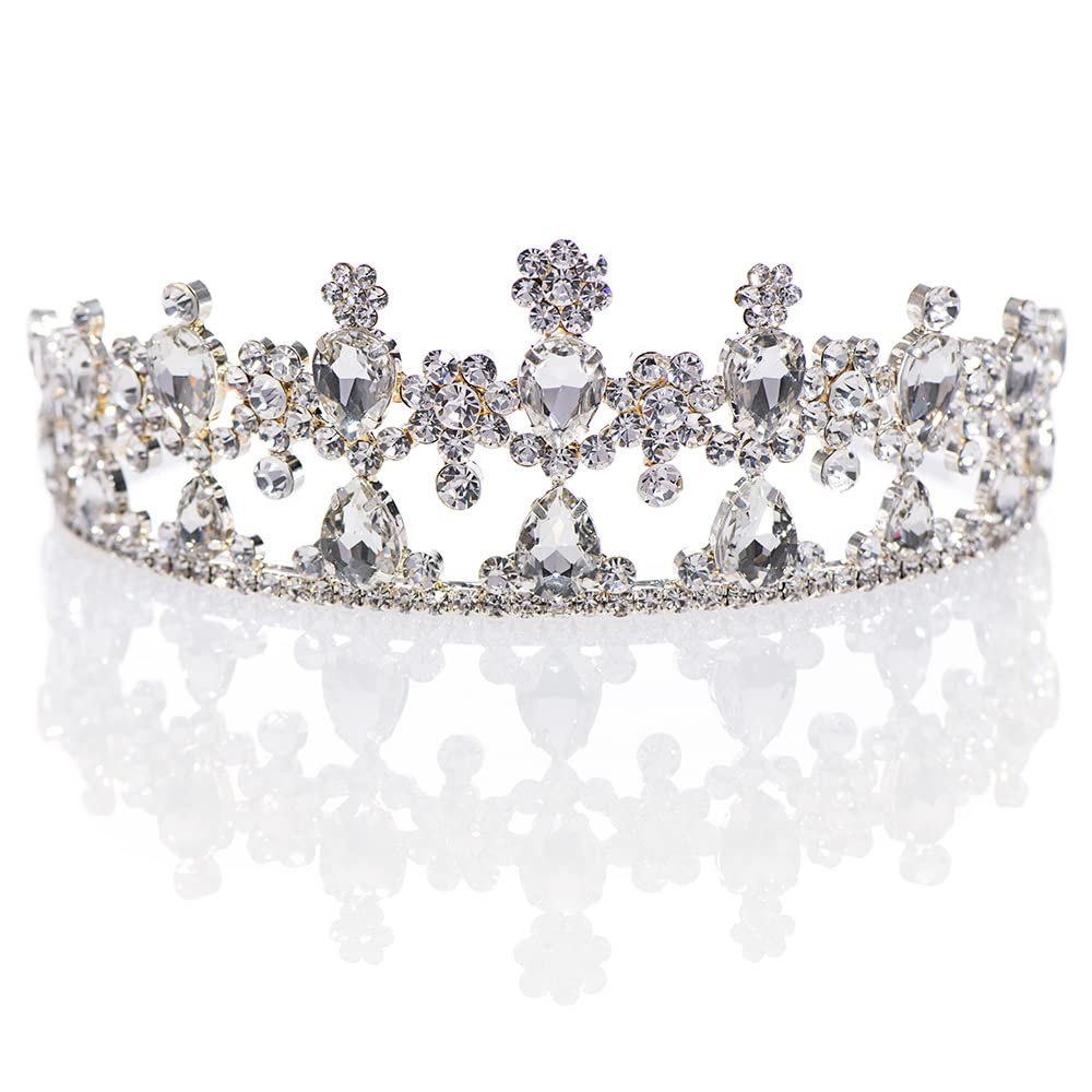 Anderson’s Gigi Rhinestone Tiara Crown, Hand-Crafted Silver Bridal & Pageant Tiara, 2¼” Tall Adjustable Faux Diamond Crown for Weddings, Prom, Quinceañera, Sweet 16, Homecoming & Royal Celebrations