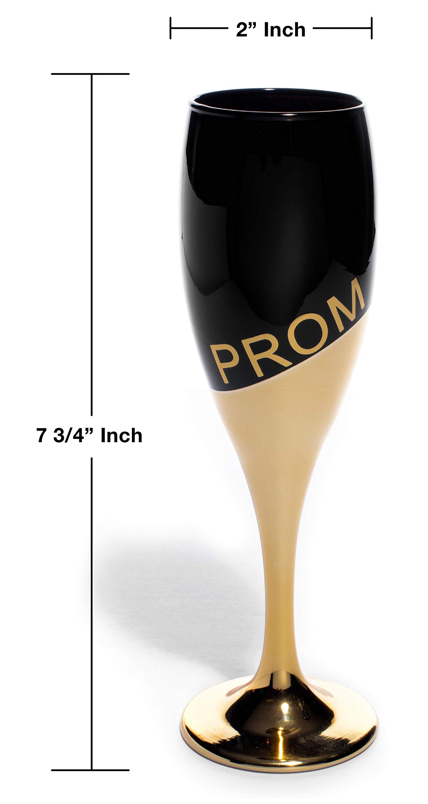 Anderson's Gold and Black Color Block Prom Flute, 6 Ounces - Pack of 4 - Image 2