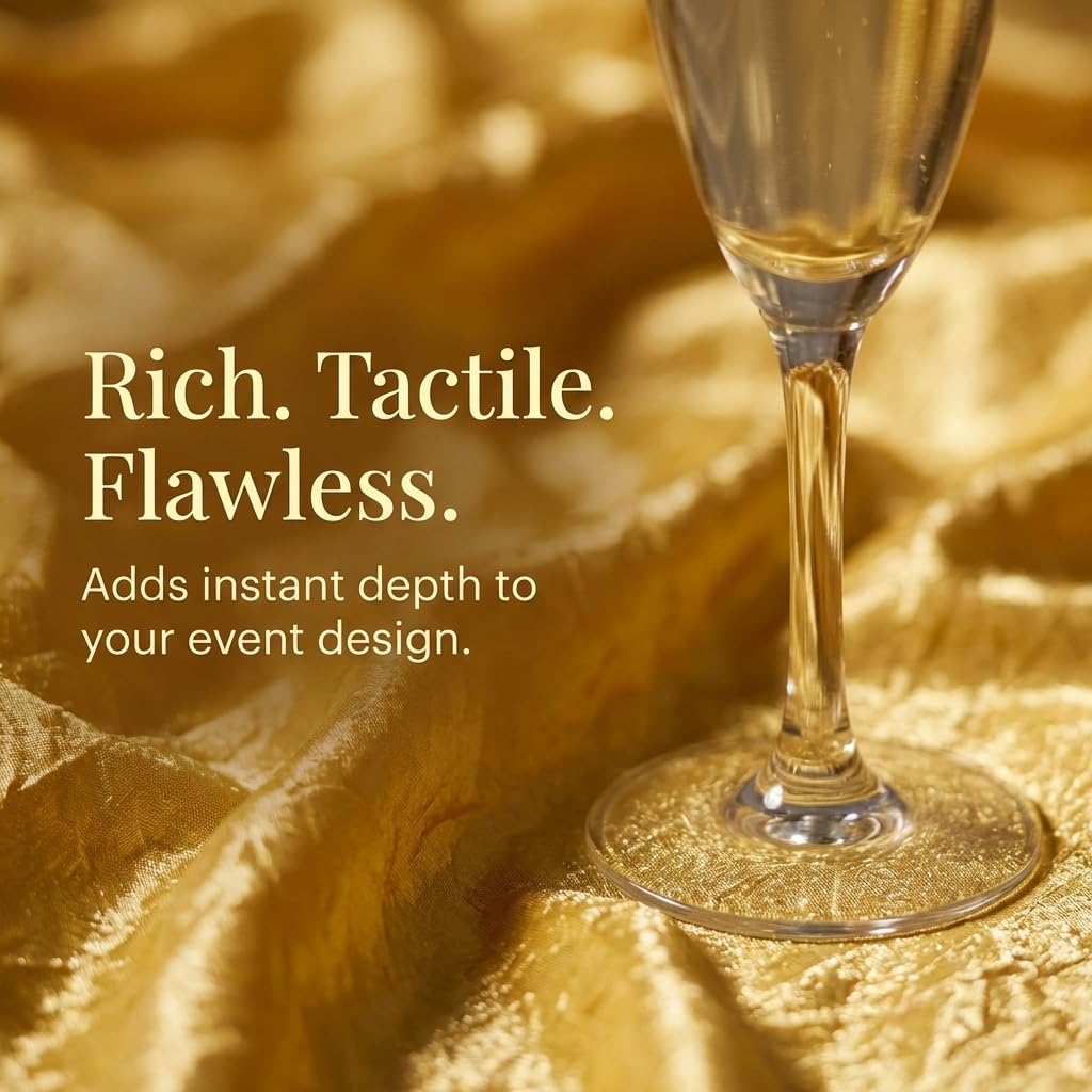 Anderson's Gold Crushed Satin Fabric Roll, 51 Inches x 10 Yards, Decorative Wedding Fabric for Wedding Reception, Baby Shower, Gender Reveal, Prom, Homecoming, Tables, Party - Image 8