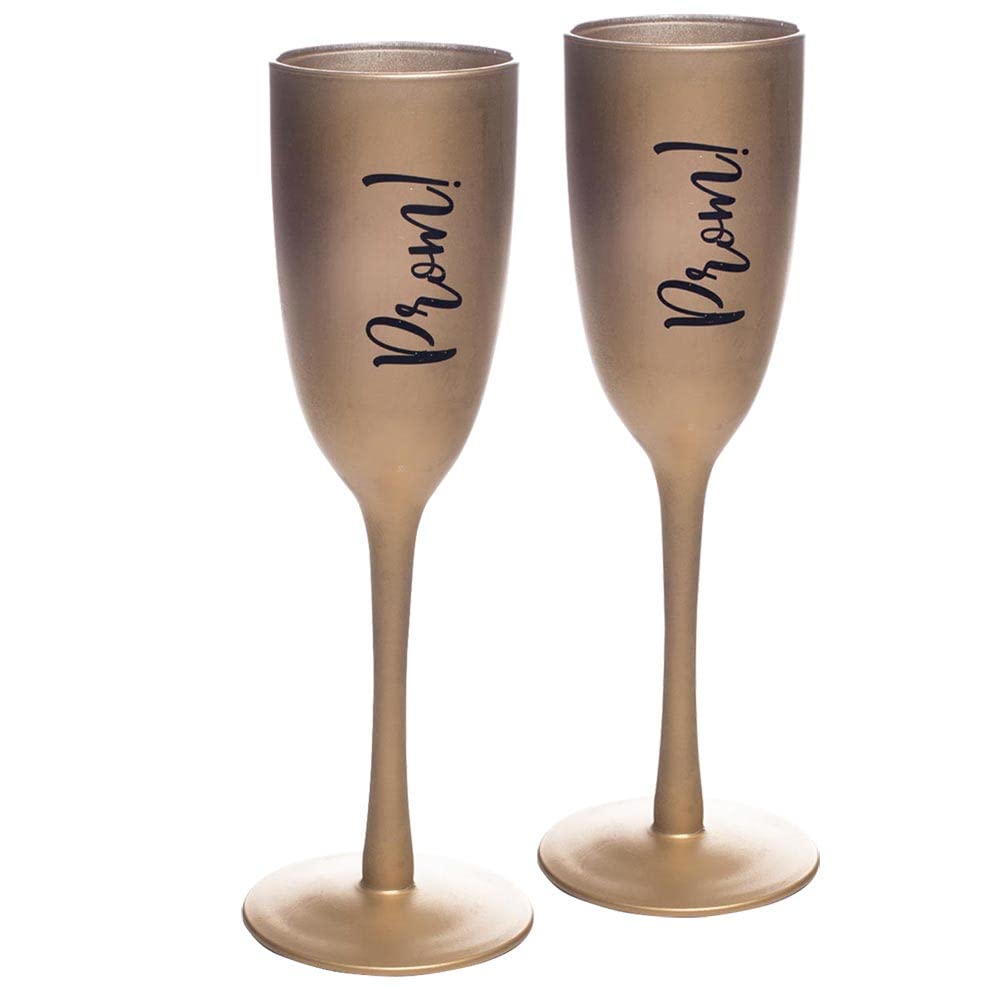 Anderson's Gold Glass Prom Flutes, Set of 2, Prom Favors, Keepsakes