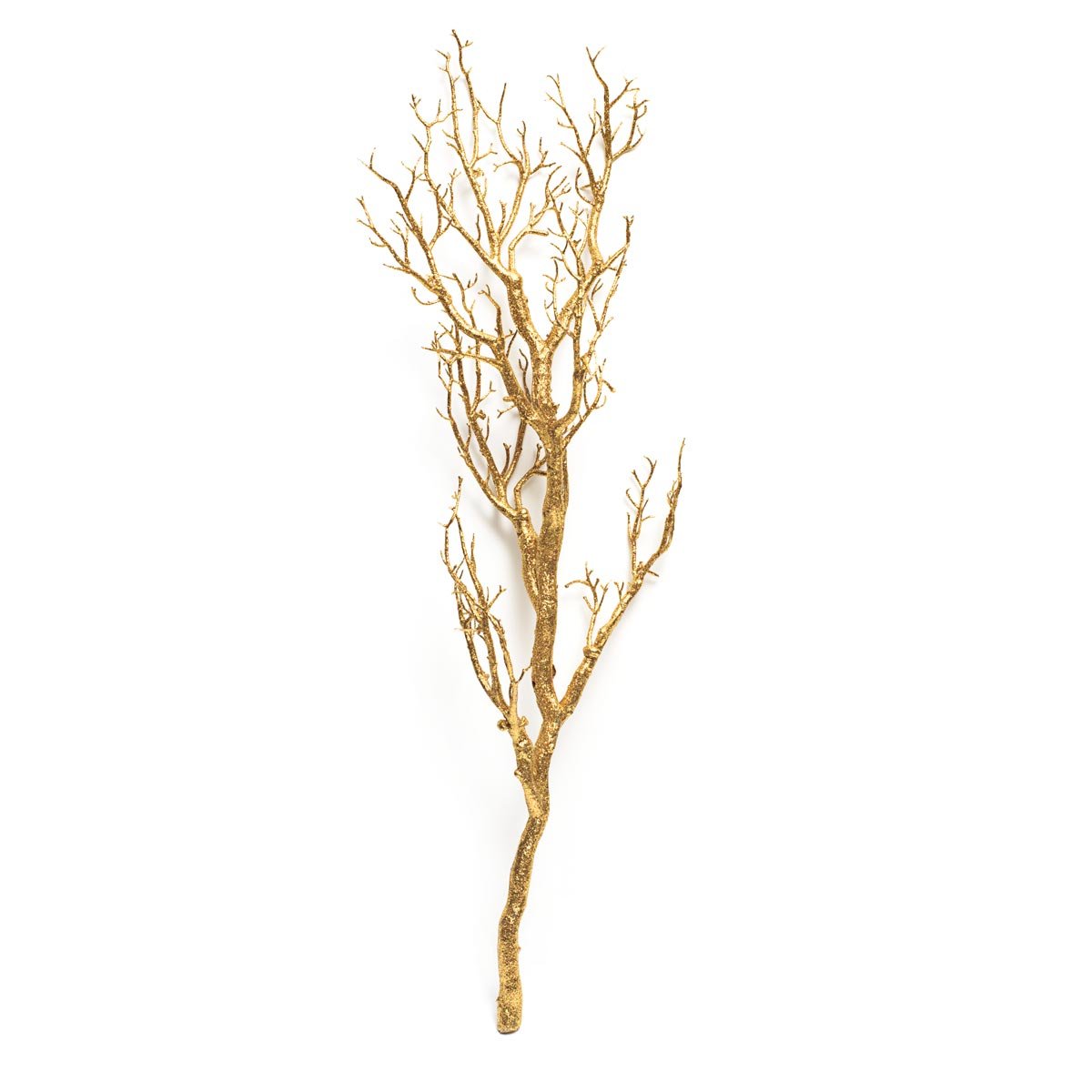 Anderson's Gold Glitter Artificial Manzanita Tree Branch Wedding Decoration, 47 Inches